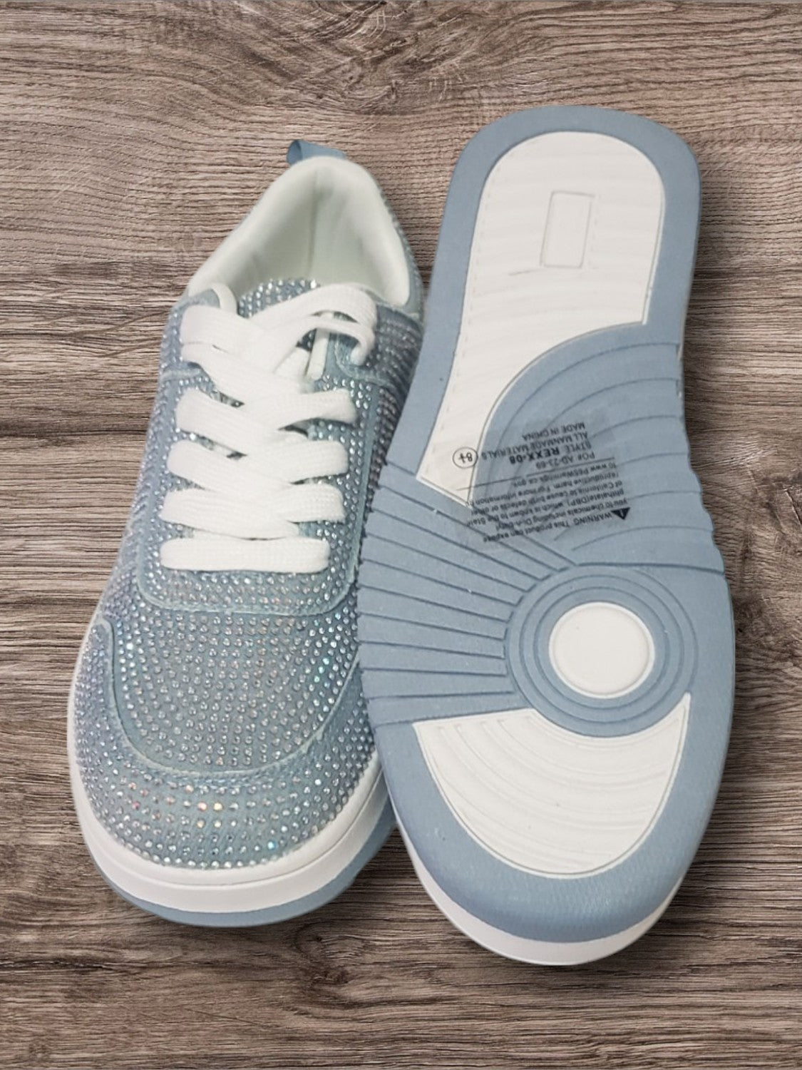 Women's Rhinestone Lace-Up Sneakers