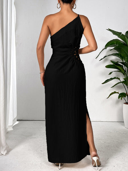 One Shoulder Sleeveless Maxi Dress