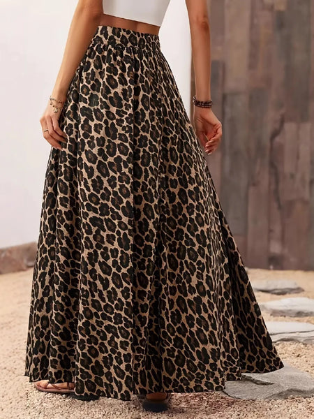 Leopard Maxi Long Skirt