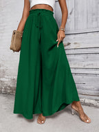 Women's Tied High Waist Wide Leg Pants