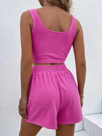 Plus Size Wide Strap Tank and Shorts Set