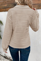 Long Sleeve Zip V Neck Sweatshirt