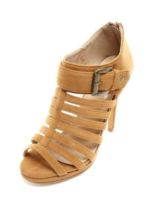 Women's Peep toe brown heels