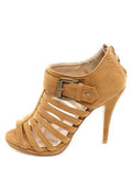 Women's Peep toe brown heels