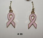 Handmade Plain Pink Breast Cancer Earrings