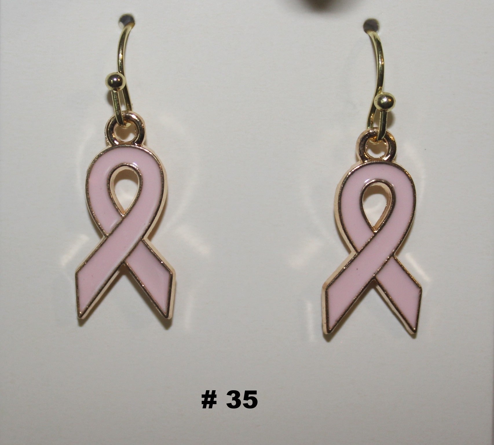 Handmade Plain Pink Breast Cancer Earrings