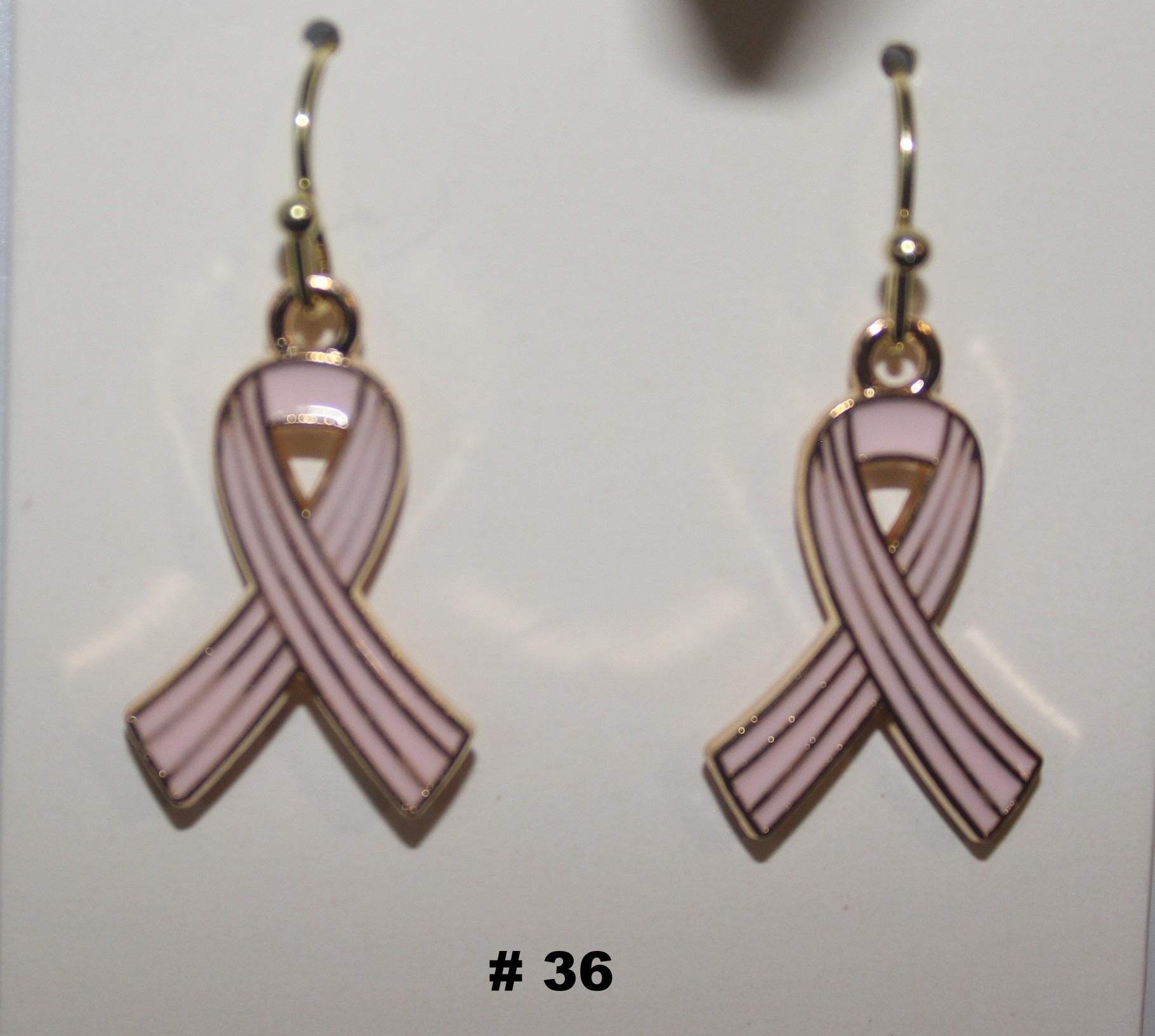 Handmade Light Pink Breast Cancer Earrings