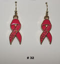 Dark Pink Handmade Breast Cancer Earrings