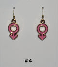 Handmade venus symbol breast cancer earrings