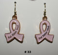 Breast cancer earrings