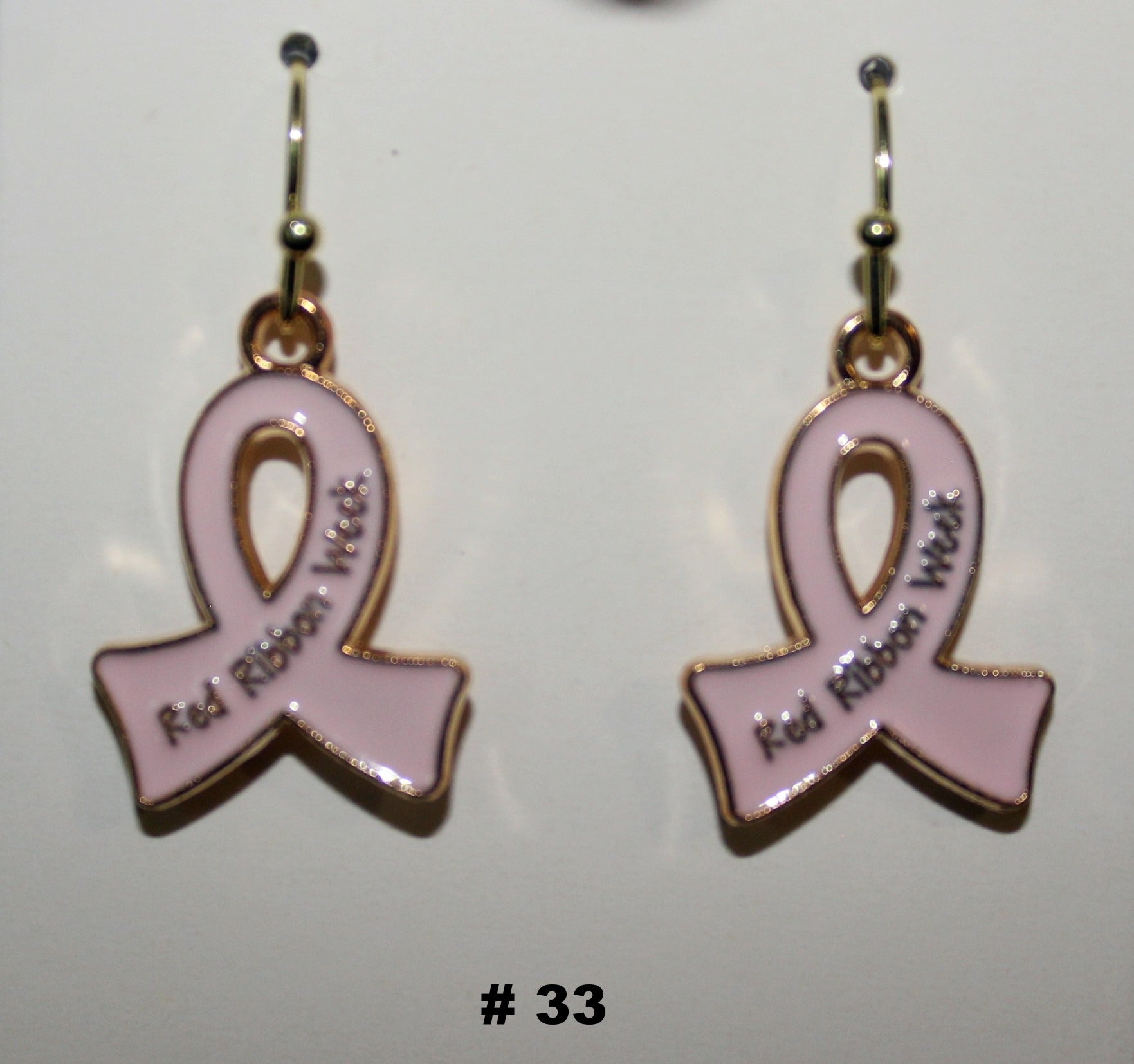 Breast cancer earrings