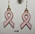 Handmade Plain Pink Breast Cancer Earrings
