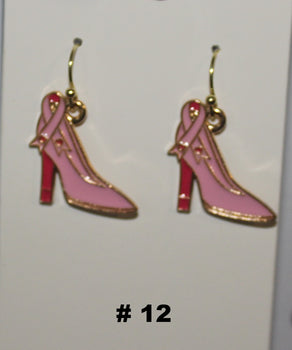 Handmade pink Heels With Ribbon Earrings