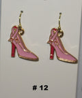 Handmade pink Heels With Ribbon Earrings