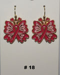 Pink Butterfly And Ribbon breast cancer earrings