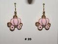 Pink Princess Carriage Girls Earrings