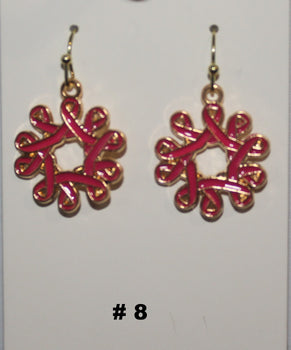 Handmade Cancer Awareness Ribbon Earrings