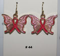Handmade Breast Cancer Awareness Butterfly Earrings