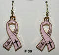 Handmade Faith/Hope Pink Breast Cancer Earrings