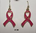 Handmade Pink Ribbon Breast Cancer Earrings