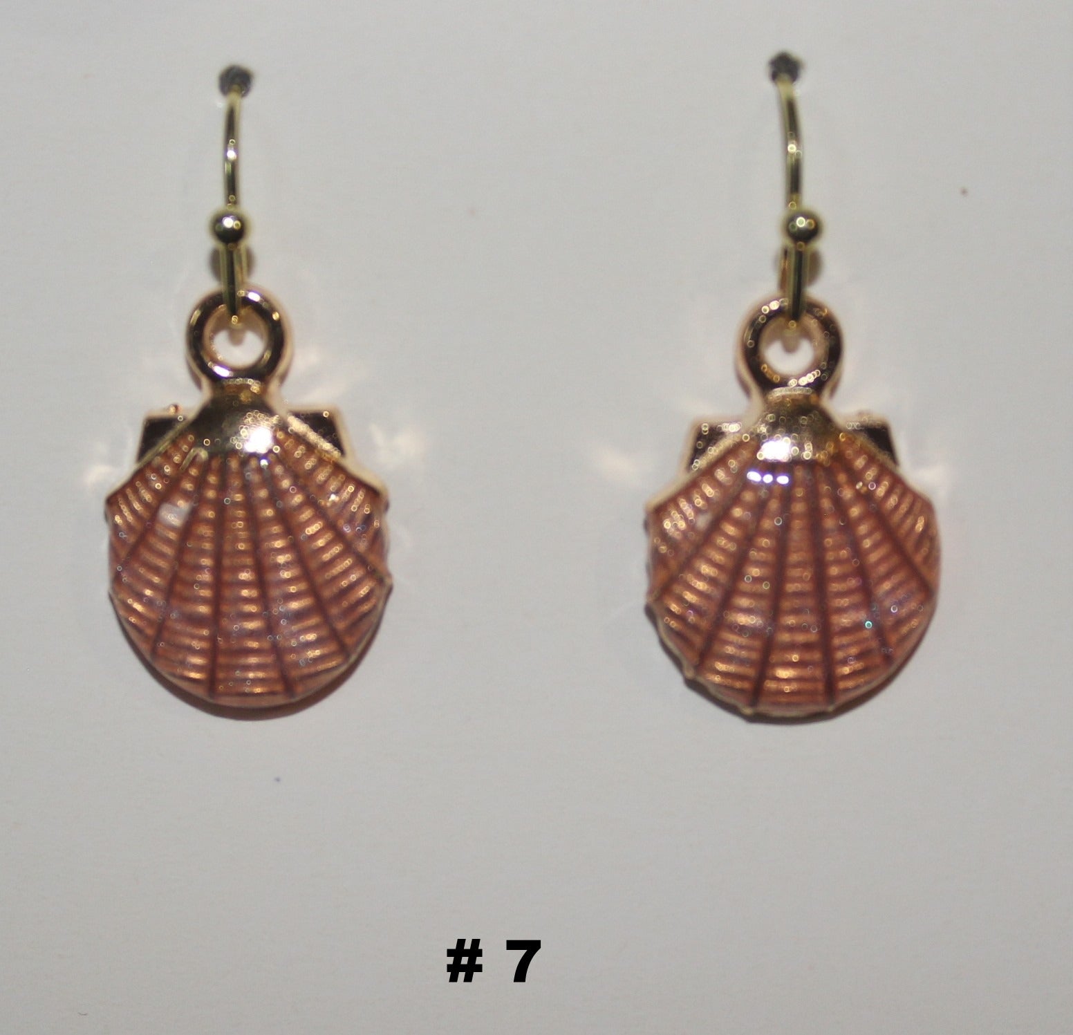 Beautiful Handmade Brown Glossy Clamshell Earring