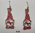 Handmade Santa Breast Cancer Earrings