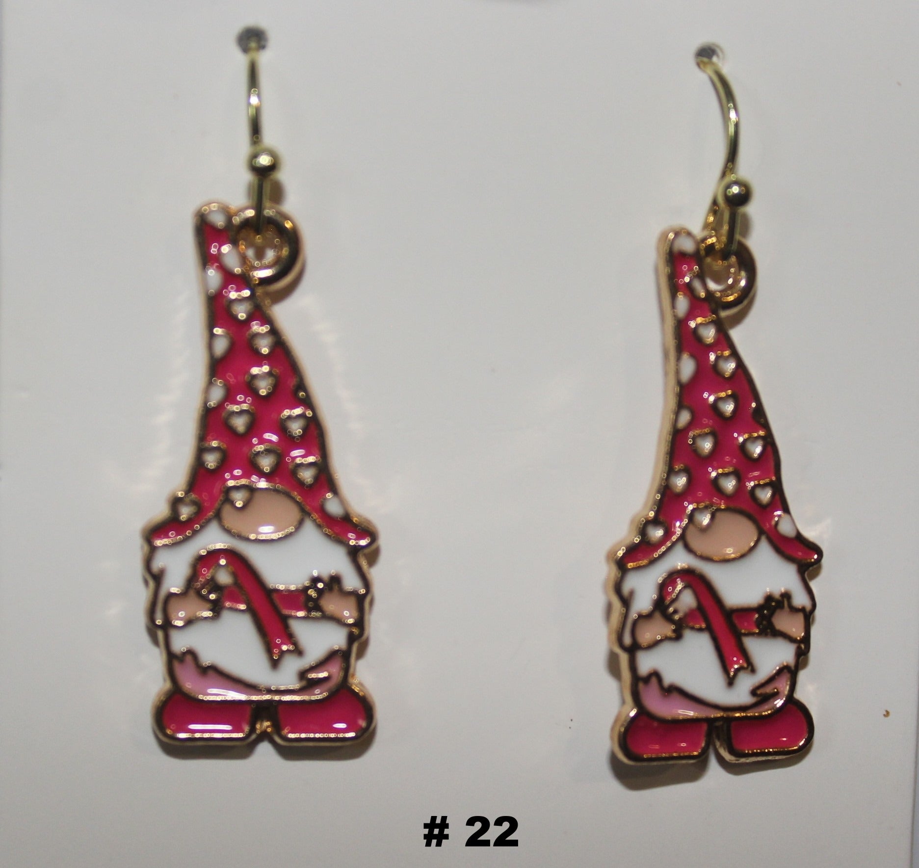 Handmade Santa Breast Cancer Earrings