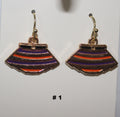 Pair of handmade earrings with striped design 