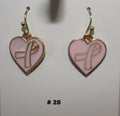 Beautiful Pink Heart Breast Cancer Earrings