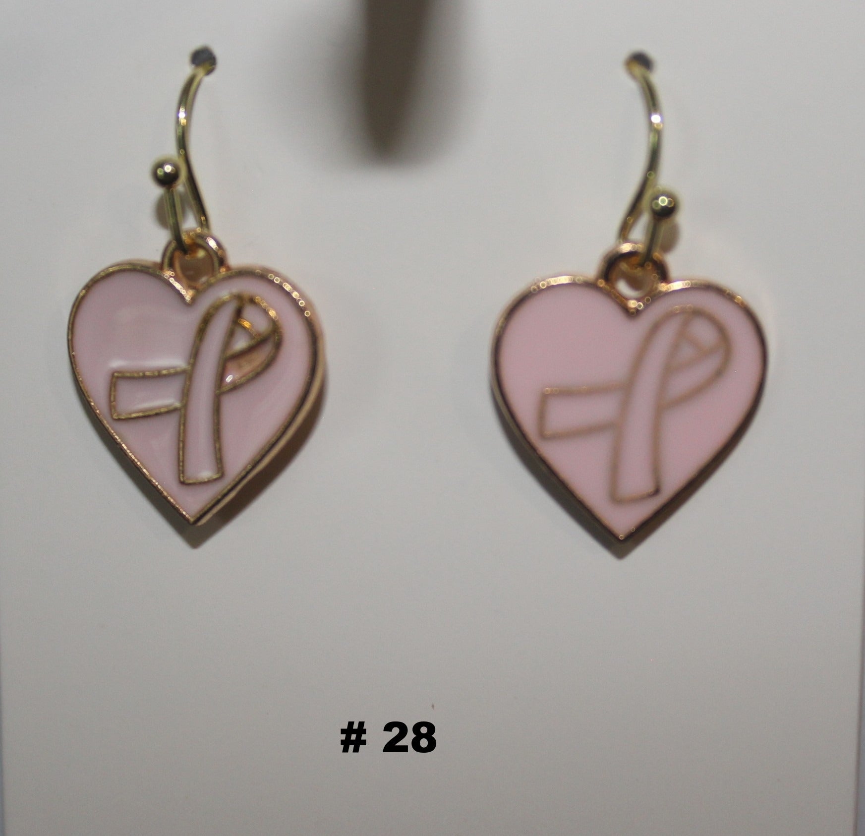 Beautiful Pink Heart Breast Cancer Earrings