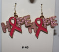 Handmade Hope Design Breast Cancer Earrings