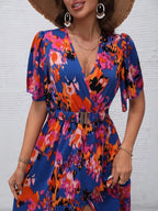 Short Sleeve High Low Maxi Dress