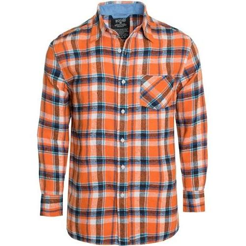 Mens Long Sleeve Flannel Plaid Button Down Shirt