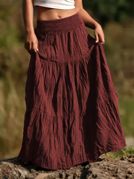 Women Long Tiered Maxi Skirt