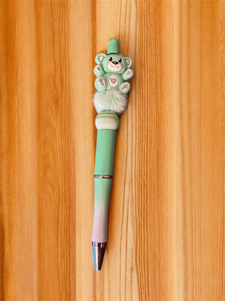 Decorative pen with a teddy bear design