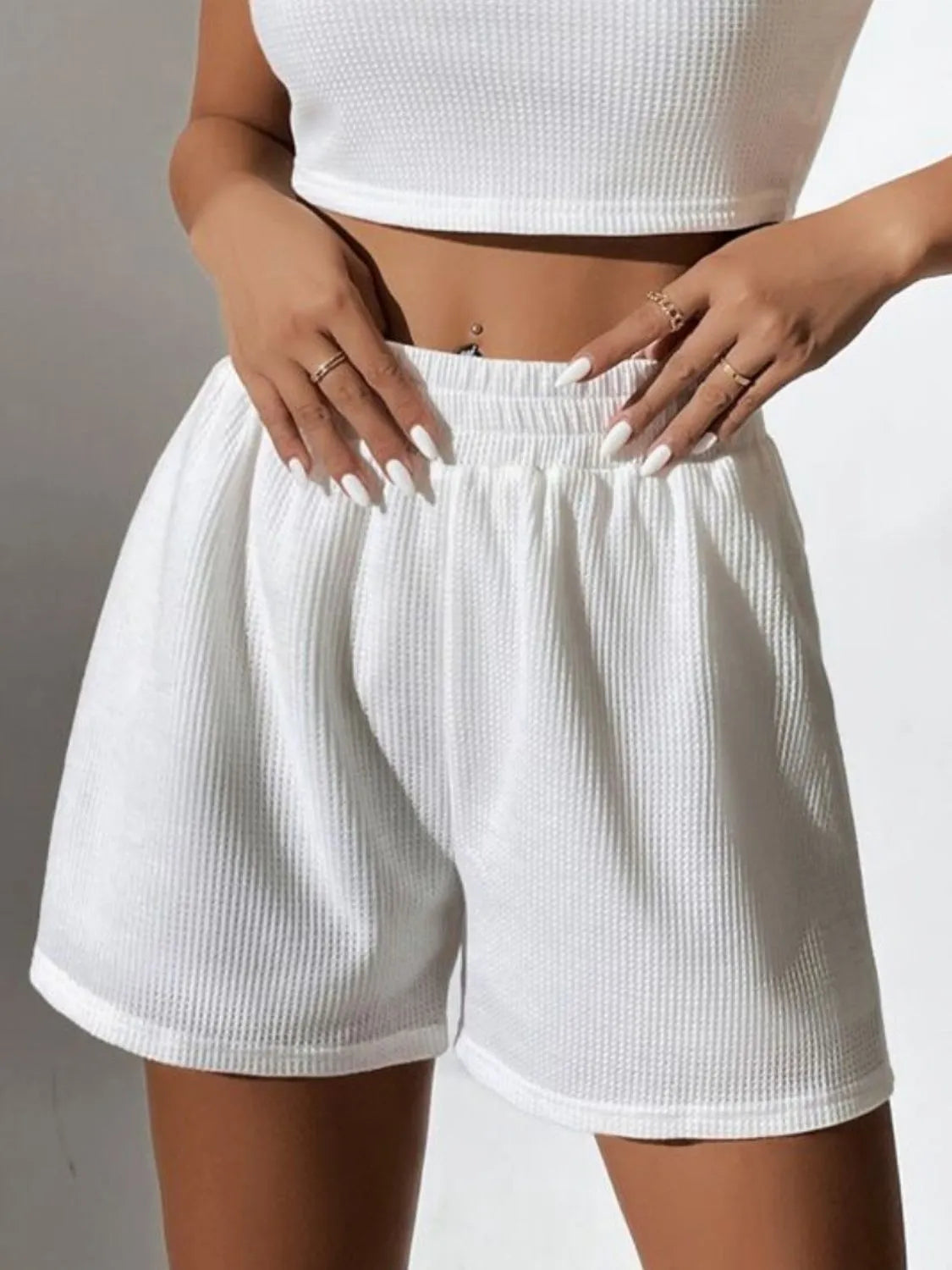 Plus Size Wide Strap Tank and Shorts Set
