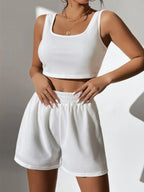 Plus Size Wide Strap Tank and Shorts Set