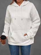 Long Sleeve Textured Embossed Women Hoodie