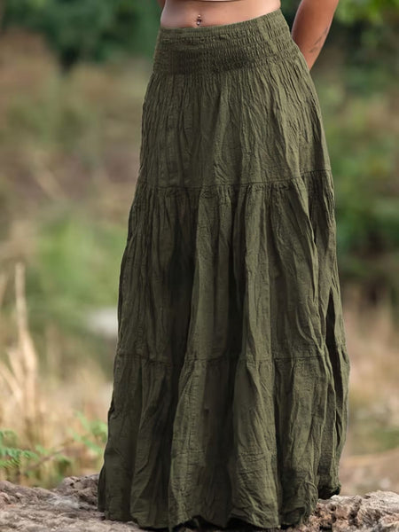 Women Long Tiered Maxi Skirt