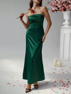 Sleeveless Ruched Tube Maxi Dress