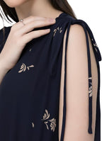Sleeveless V-Neck Floral Flared Dress