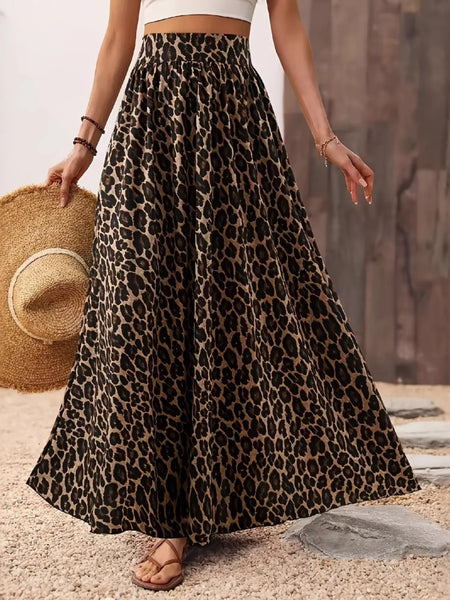 Leopard Maxi Long Skirt