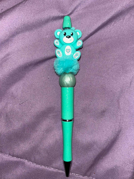 Decorative pen with a teddy bear design