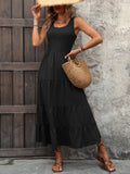 Sleeveless Scoop Smocked Neck Dress