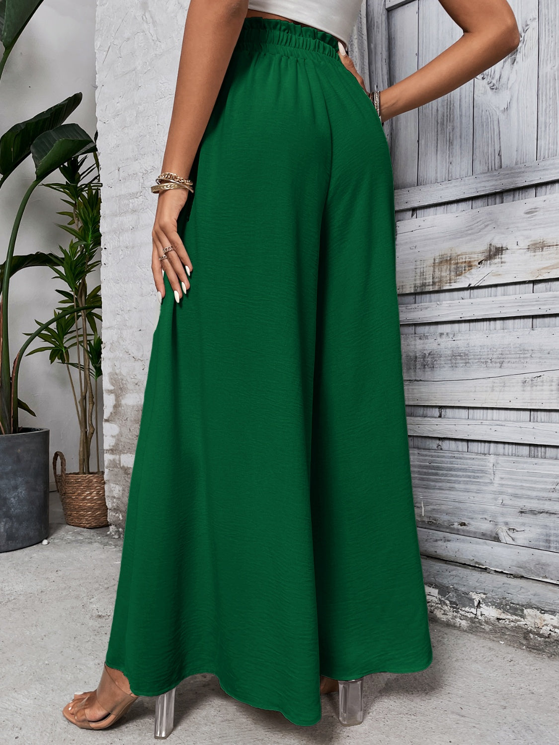 Women's Tied High Waist Wide Leg Pants