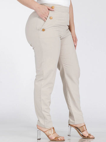 Plus Size Elastic Waist Dress Pants