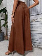 Women's Tied High Waist Wide Leg Pants