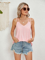 Sleeveless Florira Cutout Eyelet Tank Top