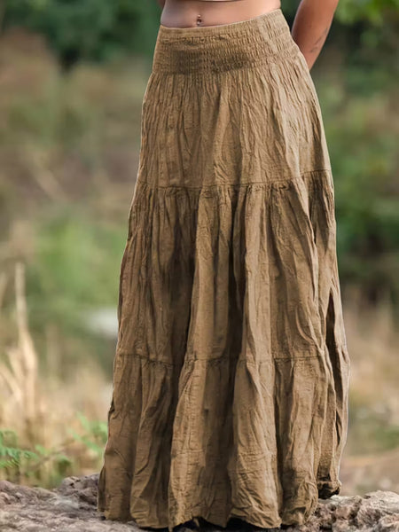 Women Long Tiered Maxi Skirt