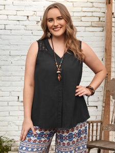 Plus Size Sleeveless V-Neck Top